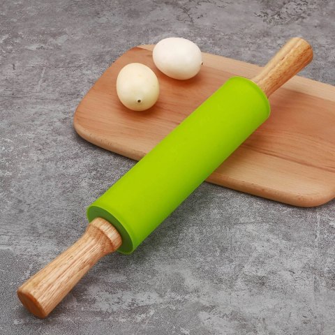 Wałek do ciasta kuchenny silikonowy 38 cm - zielony Wałek do ciasta kuchenny silikonowy 38 cm - zielony