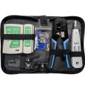 Zaciskarka tester kabli sieciowych internetowych wtyki RJ45 - zestaw Zaciskarka tester kabli sieciowych internetowych wtyki RJ45 - zestaw