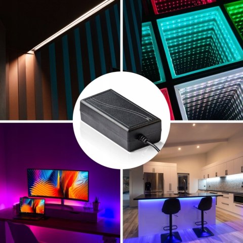 Zasilacz do taśm listew LED RGB kamer 2.1 x 5.5 mm 5A 12 V 60 W Zasilacz do taśm listew LED RGB kamer 2.1 x 5.5 mm 5A 12 V 60 W