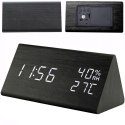 Zegar budzik cyfrowy z termometrem wilgotnością podświetlany 3 alarmy Zegar budzik cyfrowy z termometrem wilgotnością podświetlany 3 alarmy