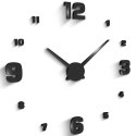 Zegar ścienny 3D nowoczesny przyklejany XXL śr. 70-130 cm - czarny Zegar ścienny 3D nowoczesny przyklejany XXL śr. 70-130 cm - czarny