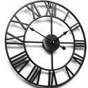 Zegar ścienny retro cyfry rzymskie LOFT śr. 50 cm - czarny Zegar ścienny retro cyfry rzymskie LOFT śr. 50 cm - czarny