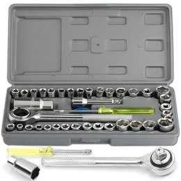 Zestaw kluczy nasadowych nasadek z grzechotką - 40 el.