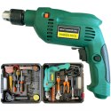 Zestaw narzędzi z wiertarką udarową młotek kombinerki wiertła 550 W - 37 el. Zestaw narzędzi z wiertarką udarową młotek kombinerki wiertła 550 W - 37 el.