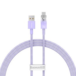 Kabel przewód Explorer z czujnikiem temperatury USB-A USB-C 100W 1m - fioletowy