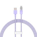 Kabel przewód Explorer z czujnikiem temperatury USB-A USB-C 100W 1m - fioletowy