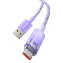 Kabel przewód Explorer z czujnikiem temperatury USB-A USB-C 100W 1m - fioletowy