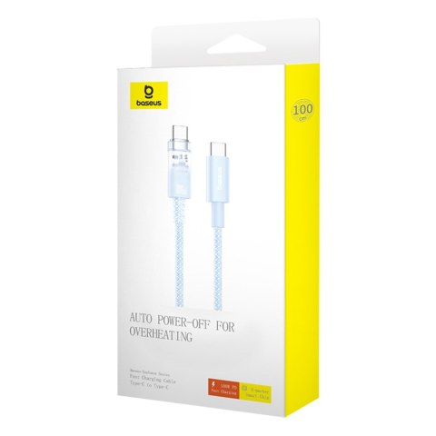 Kabel przewód Explorer z czujnikiem temperatury USB-C 100W 1m - niebieski