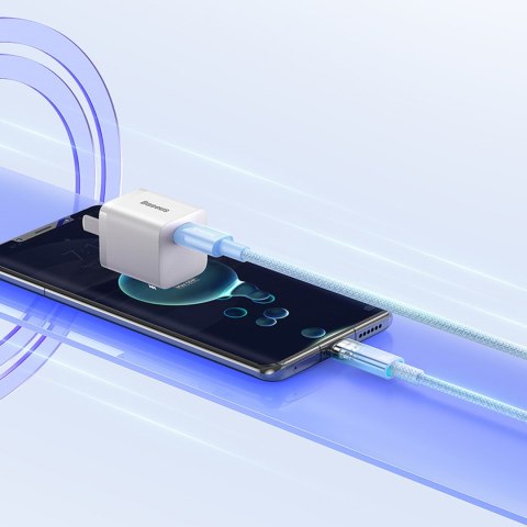 Kabel przewód Explorer z czujnikiem temperatury USB-C 100W 1m - niebieski