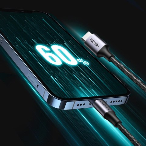 Kabel przewód Lightning - USB-C MFi 1.5 m - szary