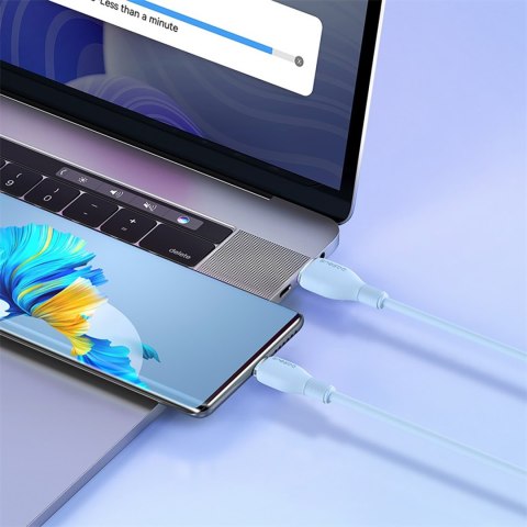 Kabel przewód Pudding USB-A USB-C 100W 2m - niebieski