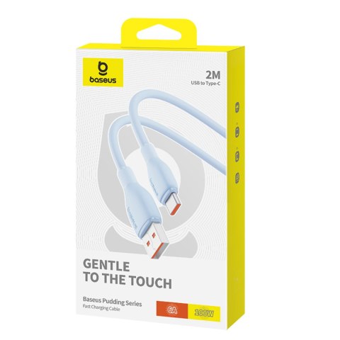 Kabel przewód Pudding USB-A USB-C 100W 2m - niebieski