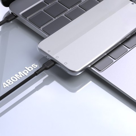 Kabel przewód USB-C PD 240W 1.2m - czarny