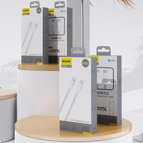 Kabel przewód USB-C PD 240W 2m - biały Kabel przewód USB-C PD 240W 2m - biały