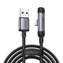 Kabel przewód kątowy USB-A USB-C 3A 1.2m - czarny