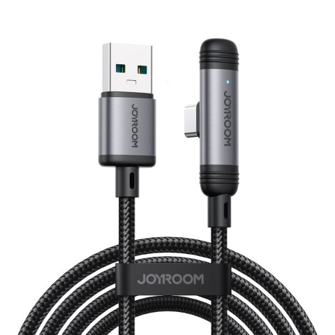 Kabel przewód kątowy USB-A USB-C 3A 1.2m - czarny Kabel przewód kątowy USB-A USB-C 3A 1.2m - czarny