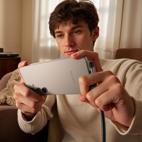 Kabel przewód kątowy USB-A USB-C 3A 1.2m - czarny Kabel przewód kątowy USB-A USB-C 3A 1.2m - czarny