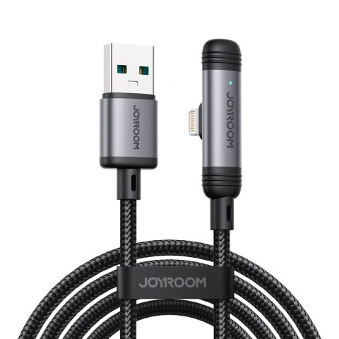 Kabel przewód kątowy USB-A iPhone Lightning 3A 1.2m - czarny Kabel przewód kątowy USB-A iPhone Lightning 3A 1.2m - czarny