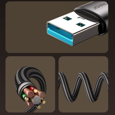 Kabel przewód kątowy USB-A iPhone Lightning 3A 1.2m - czarny Kabel przewód kątowy USB-A iPhone Lightning 3A 1.2m - czarny