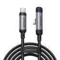 Kabel przewód kątowy USB-C 60W 1.2m - czarny