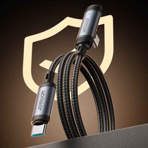Kabel przewód kątowy USB-C 60W 1.2m - czarny