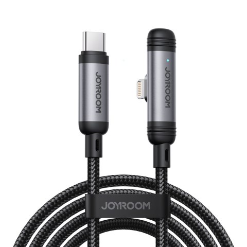Kabel przewód kątowy USB-C - iPhone Lightning 30W 1.2m - czarny Kabel przewód kątowy USB-C - iPhone Lightning 30W 1.2m - czarny