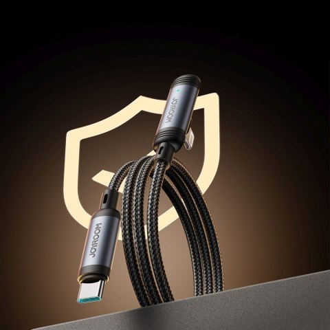 Kabel przewód kątowy USB-C - iPhone Lightning 30W 1.2m - czarny Kabel przewód kątowy USB-C - iPhone Lightning 30W 1.2m - czarny
