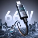 Kabel przewód z wyświetlaczem USB-A - USB-C 66W 1.2m - czarny