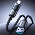 Kabel przewód z wyświetlaczem USB-A - USB-C 66W 1.2m - czarny