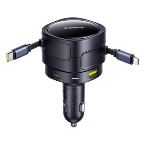 Ładowarka samochodowa USB-C z kablem USB-C iPhone Lightning 90W - czarna