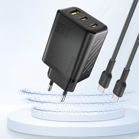 Ładowarka sieciowa A29 GaN USB-C USB-A 65W - czarna Ładowarka sieciowa A29 GaN USB-C USB-A 65W - czarna