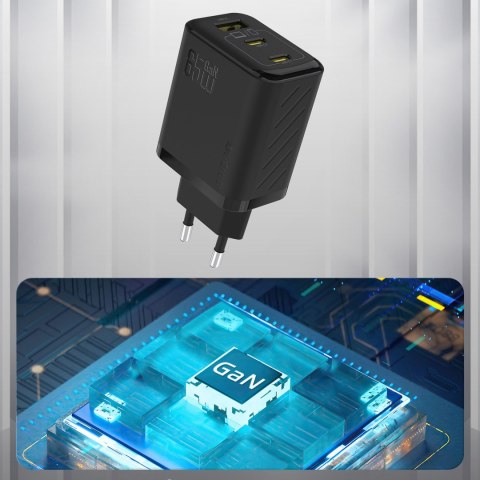 Ładowarka sieciowa A29 GaN USB-C USB-A 65W - czarna Ładowarka sieciowa A29 GaN USB-C USB-A 65W - czarna