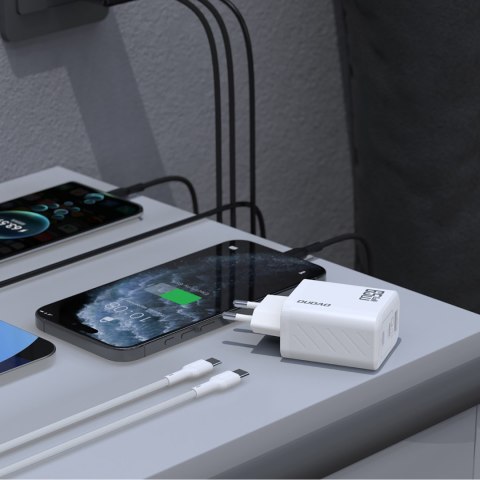 Ładowarka sieciowa GaN z kablem USB-C 1m 65W -biała Ładowarka sieciowa GaN z kablem USB-C 1m 65W -biała