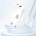 Ładowarka sieciowa z kablem USB-C 1m 35W - biała Ładowarka sieciowa z kablem USB-C 1m 35W - biała