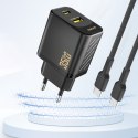 Ładowarka sieciowa z kablem USB-C 1m 35W - czarna Ładowarka sieciowa z kablem USB-C 1m 35W - czarna