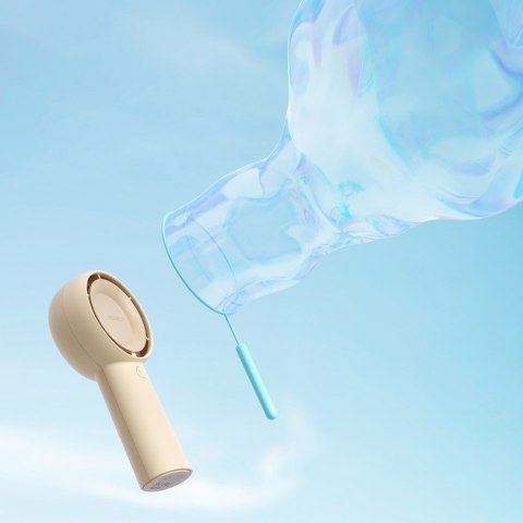 Mini wiatrak wentylator przenośny USB-C 4000mAh - beżowy Mini wiatrak wentylator przenośny USB-C 4000mAh - beżowy