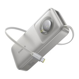 Powerbank 20000mAh 65W ze zwijanym kablem USB-C - szary