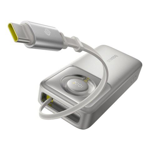Powerbank 20000mAh 65W ze zwijanym kablem USB-C - szary