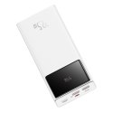 Powerbank 30000mAh 22.5W z kablem USB-A - USB-C 3A 30cm - biały