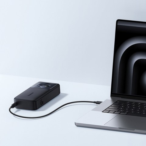 Powerbank Free2Pull 20000mAh z rozwijanym kablem USB-C 65W - czarny