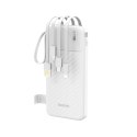 Powerbank K11 10000mAh z wbudowanymi kablami - biały Powerbank K11 10000mAh z wbudowanymi kablami - biały