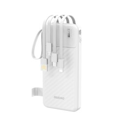 Powerbank K11 10000mAh z wbudowanymi kablami - biały