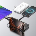 Powerbank K11 10000mAh z wbudowanymi kablami - biały Powerbank K11 10000mAh z wbudowanymi kablami - biały