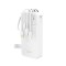 Powerbank K11 Pro 20000mAh z wbudowanymi kablami - biały