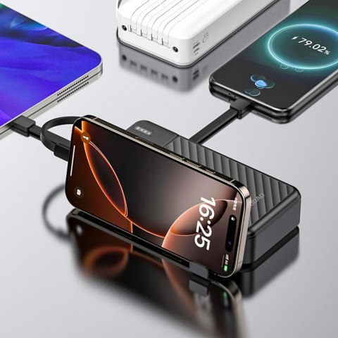 Powerbank K11 Pro 20000mAh z wbudowanymi kablami - czarny Powerbank K11 Pro 20000mAh z wbudowanymi kablami - czarny