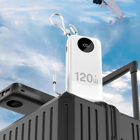 Powerbank K13 Pro 20000mAh z wbudowanym kablem - biały Powerbank K13 Pro 20000mAh z wbudowanym kablem - biały