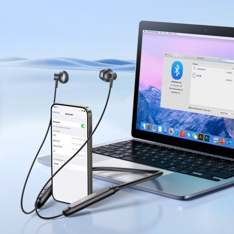 Słuchawki bezprzewodowe Bluetooth z pałąkiem - czarne Słuchawki bezprzewodowe Bluetooth z pałąkiem - czarne