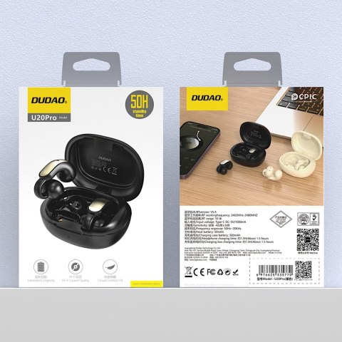 Słuchawki bezprzewodowe U20 Pro TWS Bluetooth - czarne Słuchawki bezprzewodowe U20 Pro TWS Bluetooth - czarne