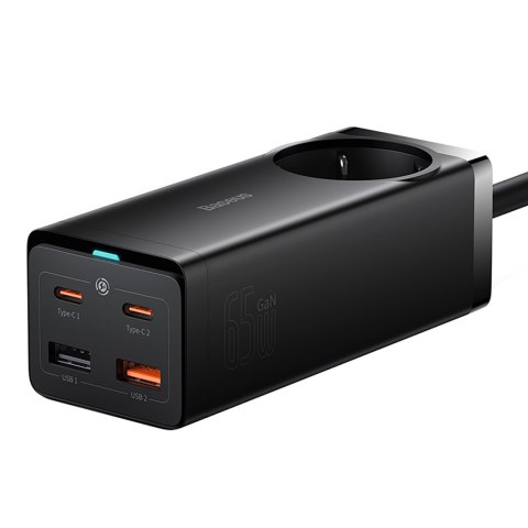 Stacja ładująca przedłużacz GaN3 USB-C USB-A gniazdo EU z kablem USB-C 100W 1m Stacja ładująca przedłużacz GaN3 USB-C USB-A gniazdo EU z kablem USB-C 100W 1m