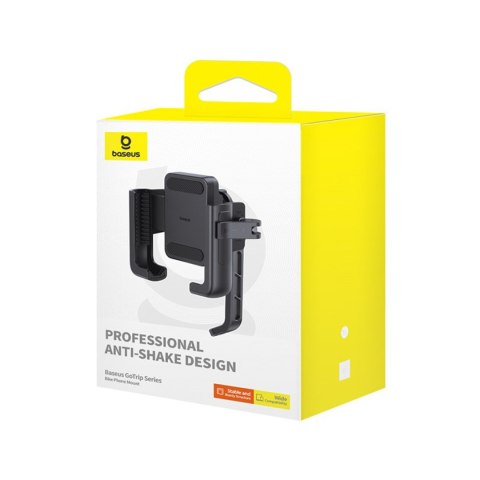 Uchwyt motocyklowy z amortyzacją na telefon do lusterka - czarny Uchwyt motocyklowy z amortyzacją na telefon do lusterka - czarny